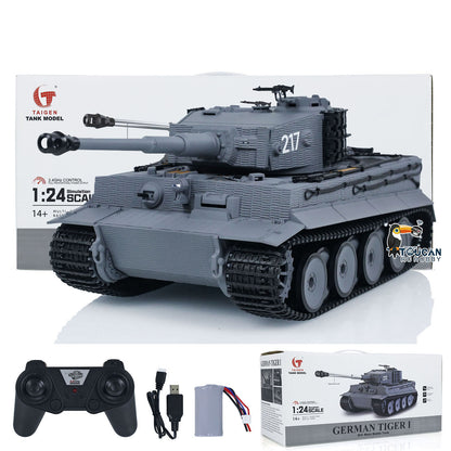 Taigen 1/24 RC Kampfpanzer Tiger I Fernbedienung Militärpanzer Panzer Infrarot Kampf USB Montiert Lackiert 217 007