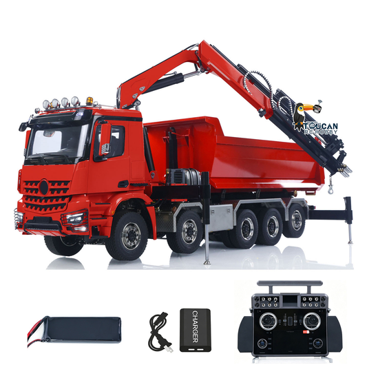TOUCAN RC HOBBY 1/14 Hydraulic RC Crane Tipper Truck 10x10 Full Dump Car Engineering Vehicle Model  3-speed Gearbox Light Sound System