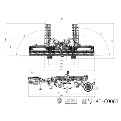 TOUCAN RC HOBBY LESU AOUE 1050 Metal 4x4 1/14 RC Tractor Truck Hydraulic Agricultural Vehicles K500 Seedbed Pre-sowing Soil Preparation Machine Frsky XE Lite
