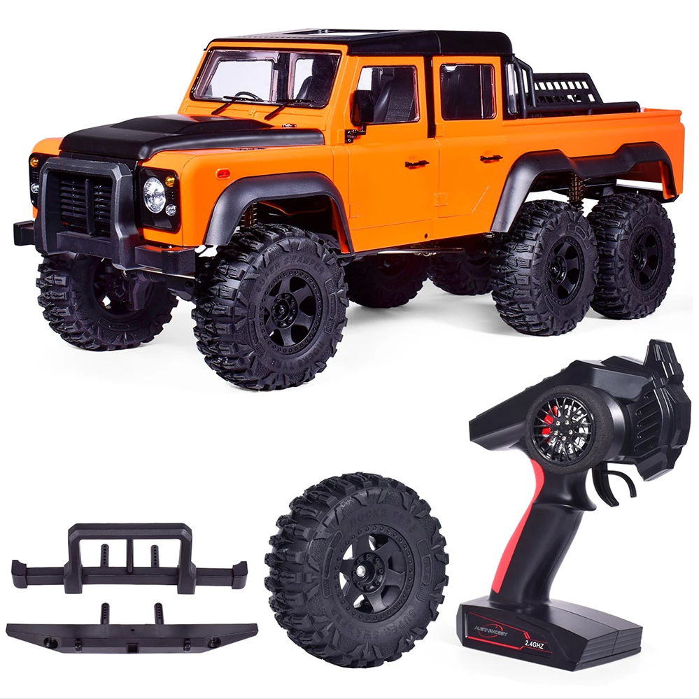 1:10 Off-Road Pickup Truck 6*6 Rock Crawler Lichter Sound Bewegliche Türen 2,4G mit Licht Sound System drei differential schlösser