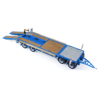 CUT QG-4Axles Metal 1/14 Trailer Hydraulic Flatbed with 4-Axle Air Suspension and 2.5MPa Hydraulic System featuring Foldable Tailgate Landing Gear and Mudguards without Transmitter
