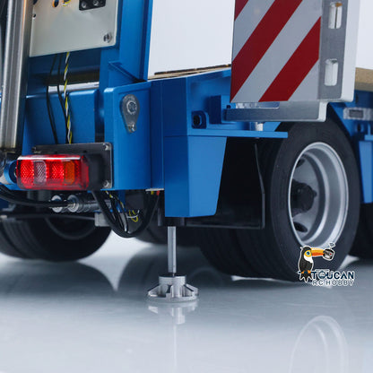 CUT QG-4Axles Metal 1/14 Trailer 4-Axle Hydraulic with Detachable Foldable Ramp and Retractable Tailboard featuring Air Suspension and Brake Lights without Steering Lights