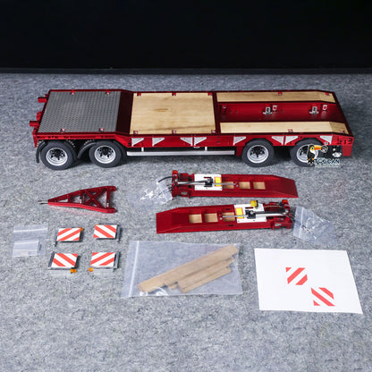 CUT QG-4Axles Metal 1/14 Trailer Hydraulic Flatbed with 4-Axle Air Suspension and 2.5MPa Hydraulic System featuring Foldable Tailgate Landing Gear and Mudguards without Transmitter