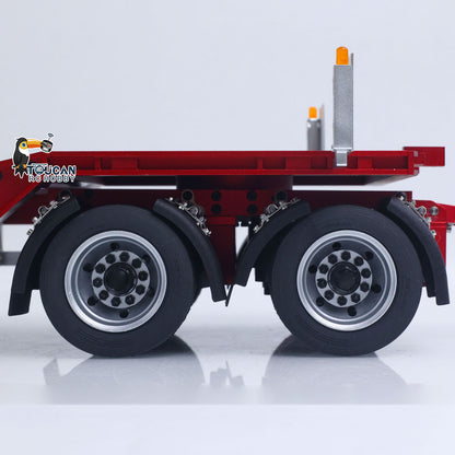 CUT QG-4Axles Metal 1/14 Trailer Hydraulic Flatbed with 4-Axle Air Suspension and 2.5MPa Hydraulic System featuring Foldable Tailgate Landing Gear and Mudguards without Transmitter