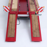 CUT QG-4Axles Metal 1/14 Trailer High Low Bed Hydraulic with CNC Anodized Finish and Dual Hydraulic Functions including Rotating Beacon Tailboard Light and Warning Board Frame