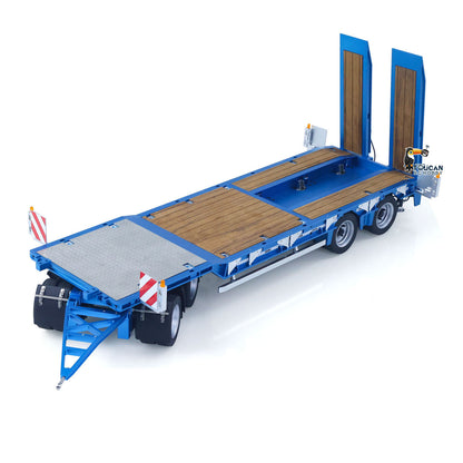 CUT QG-4Axles Metal 1/14 Trailer 4-Axle Hydraulic with Detachable Foldable Ramp and Retractable Tailboard featuring Air Suspension and Brake Lights without Steering Lights