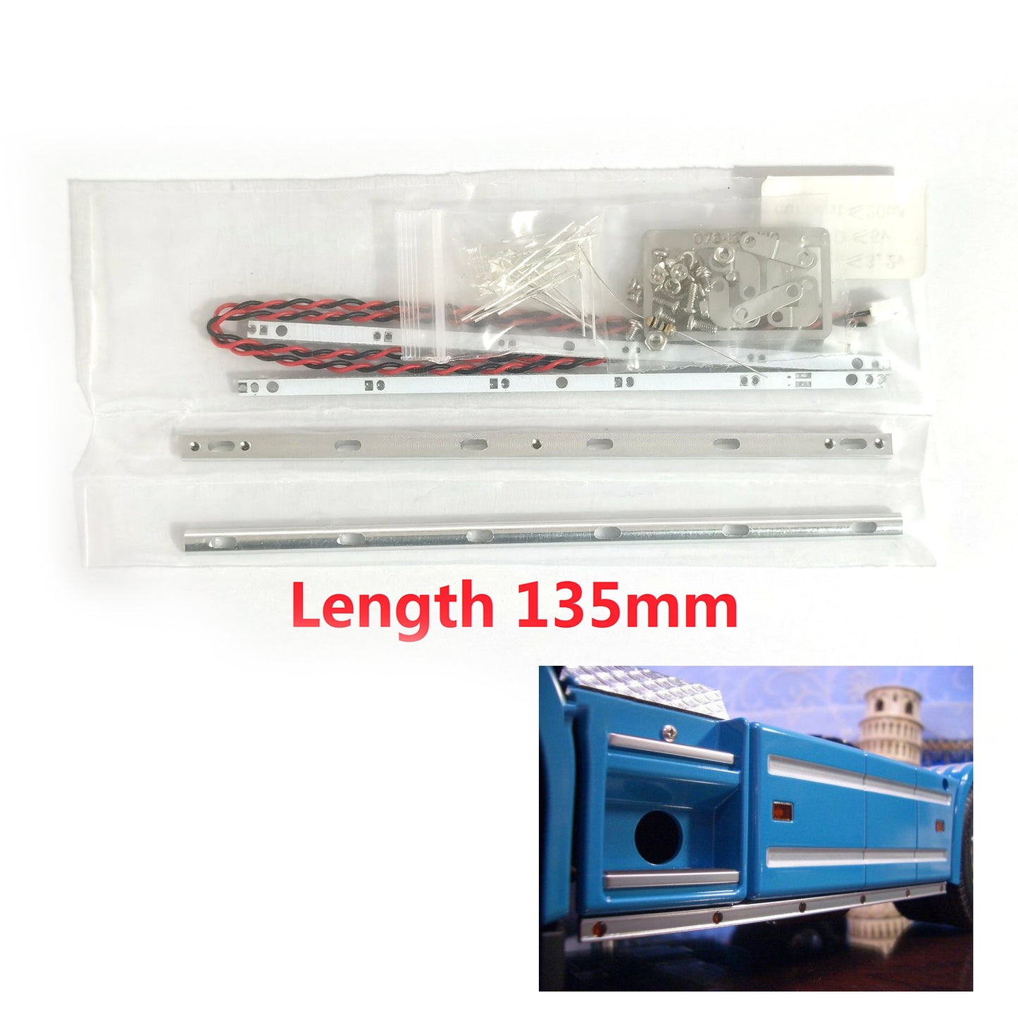 1/14 skala Grad Fernbedienung Modell Teil Seite Röcke LED Licht Für TAMIYA RC Traktor Lkw LESU Dumper Kipper Auto Fahrzeug
