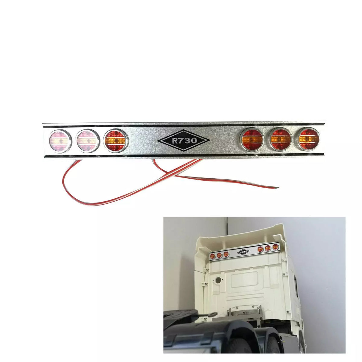 Grad Cab Hinten Dach Lampe LED Licht Für LESU Tamiya 1:14 RC Traktor Lkw Fernbedienung Autos Modelle
