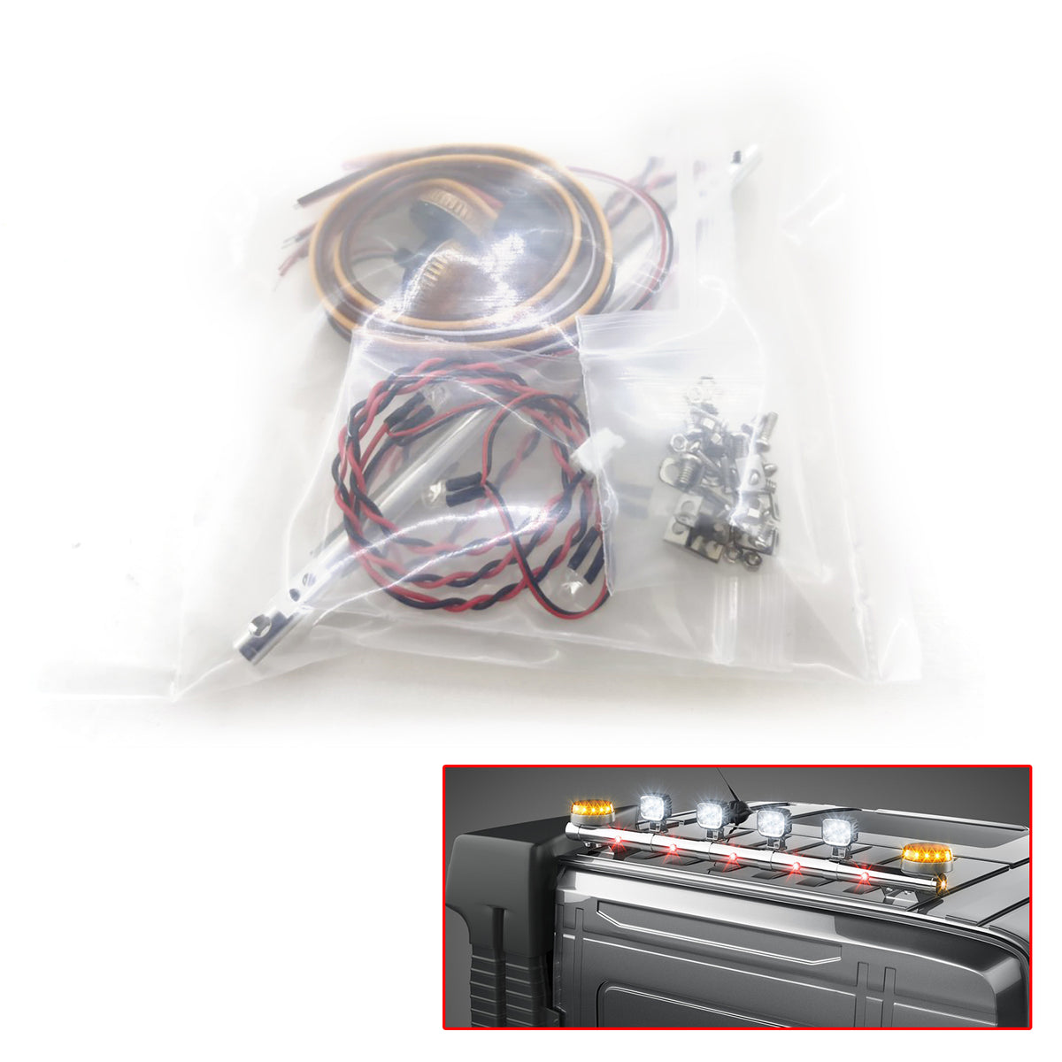 Grad 1:14 Maßstab Rotierende Licht LED Dach Lampe Für Tamiya RC Traktor Lkw Bau Fahrzeuge
