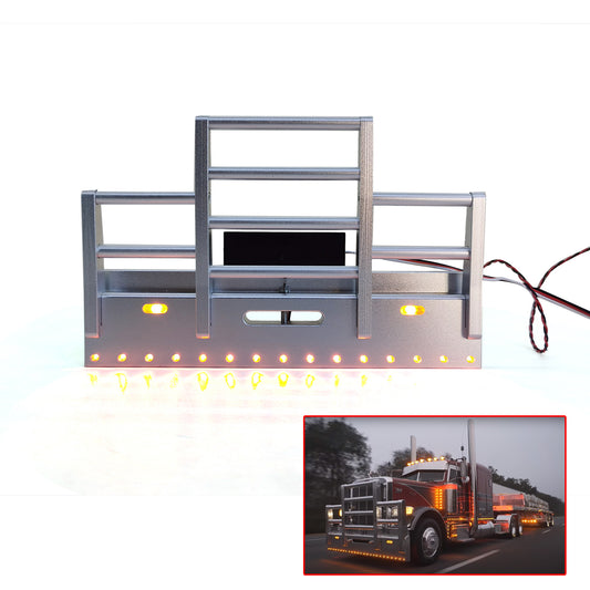 Grad 1/14 Maßstab Modell Teil Metall Front Stoßstange Led Licht DIY für Tamiya 56344 56301 RC Traktor Lkw Fahrzeuge Modelle