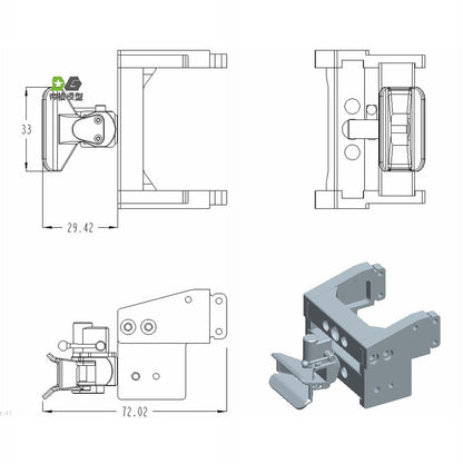 Grad LED Dach Licht Scheinwerfer Lampe für 770S 1/14 RC Traktor Auto Modell 56368 56371 DIY Ersatzteile Zubehör