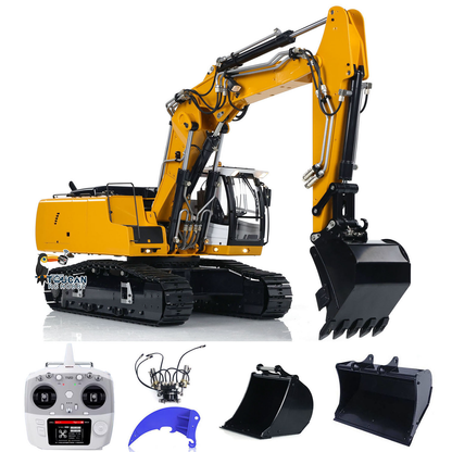 TOUCAN RC HOBBY MTM 946-3 Metal 1/14 RC Hydraulic Excavator Engineering Vehicle 6-Way Valve 12 Channels T12D Radio Controller for Professional RC Modeler