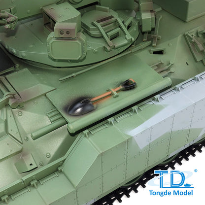 1/16 Tongde Remote Control Tank M2128 Bradley IR 320 Rotating Turret Barrel Recoil Lights Sounds All Metal Wheels Battery No BB