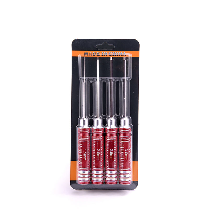 4-teiliger Sechskantschraubendreher-Satz aus Metall für 1/14 RC-Autos, ferngesteuerte Fahrzeuge, DIY-Teile, 1,5 mm, 2,0 mm, 2,5 mm, 3,0 mm, Hobby-Modell