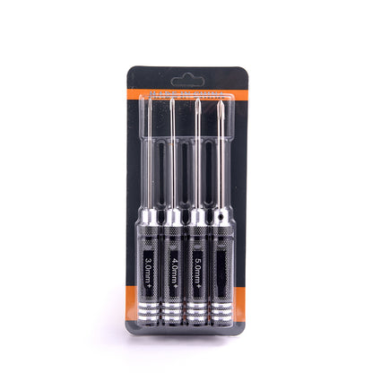 Metall-Kreuzschlitzschraubendreher-Set mit Schlitz, 3,0 mm, 4,0 mm, 5,0 mm, 6,0 mm für 1/14 RC-Autos, RC-LKW-Modell