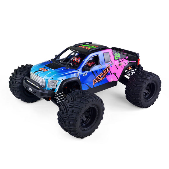 ZD Racing 1/7 4X4 Remote Control Monster Truck MX-07 All-Terrain Tire Roll Cage Metal Center Differential RC Model Car No Battery