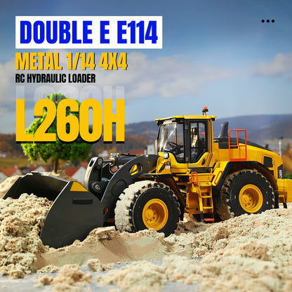TOUCAN RC HOBBY DoubleE L260H 4X4 1/14 RC Hydraulic Loader Remote Control Vehicle 2Speed Transmission Brushless Motor for Adults