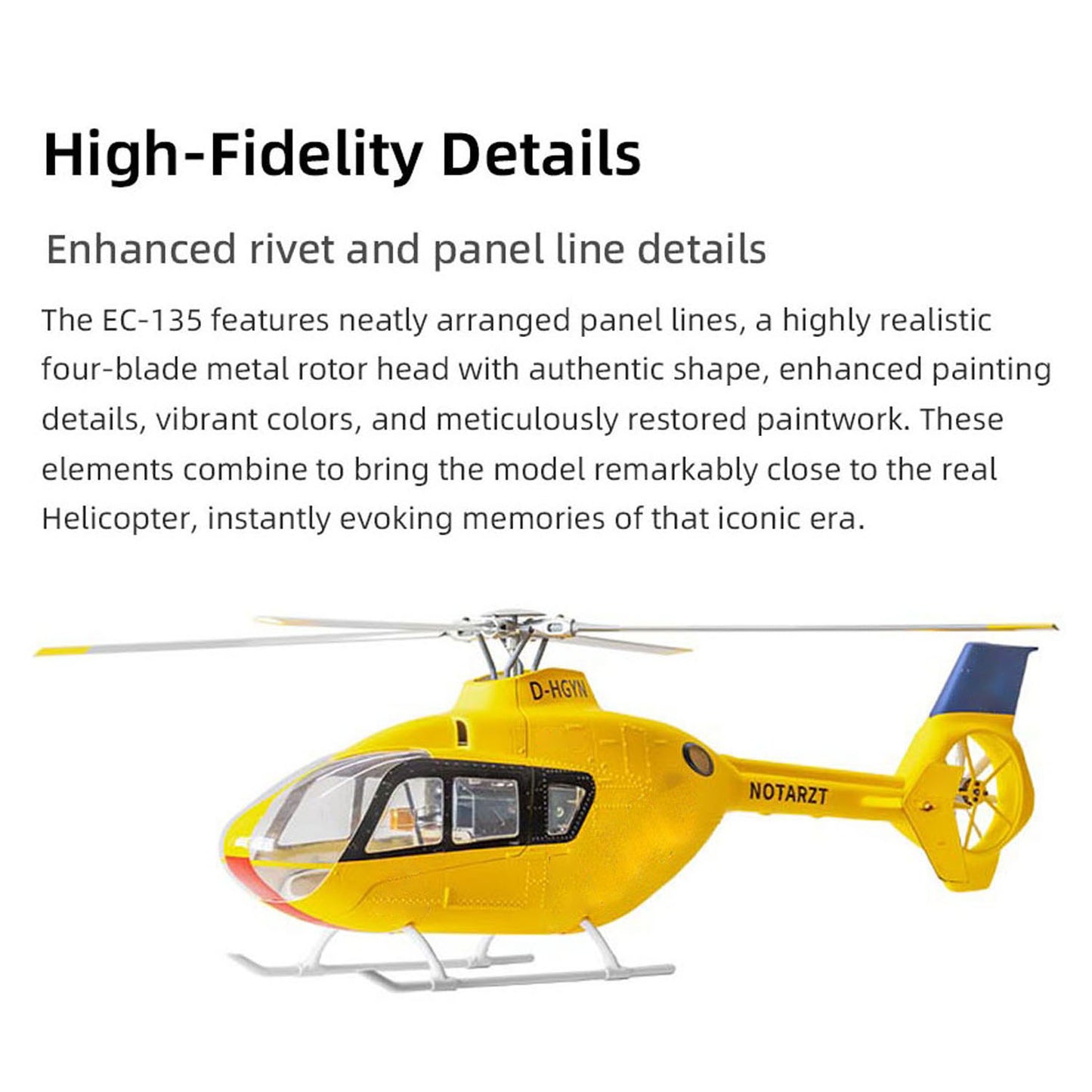 FLYWING EC 135 6CH Radio Control Helicopter Dual Brushless Motors CNC Metal 4 Blade One Key Return Beidou Positioning RTF