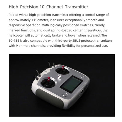 FLYWING EC 135 6CH Radio Control Helicopter Dual Brushless Motors CNC Metal 4 Blade One Key Return Beidou Positioning RTF