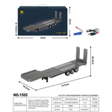 Free Fast Shipping 3 Axels Plastic Semi Trailer Flatbed 1502 for 1/18 RC Tractor Truck HUINA 1501 Lorry Car Model Upgrade Parts