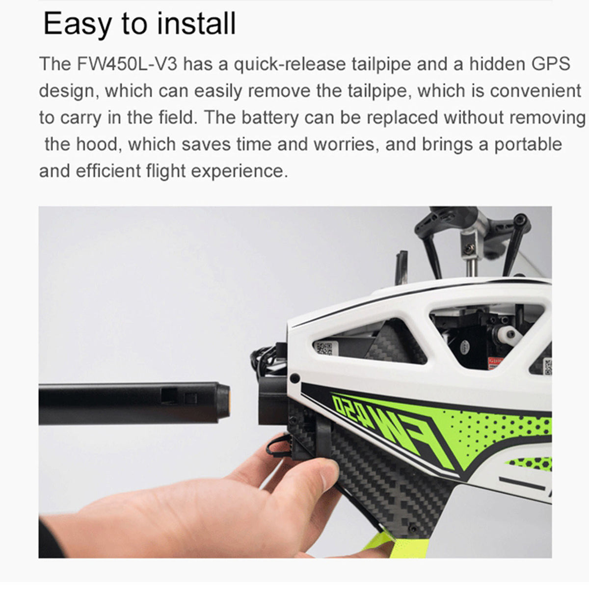 RC FLYWING 450L V3 Smart Helikopter RTF Drohne GPS Hover Aerobatic One Key Return Lackiert Zusammengebaut mit Positionierungssystem