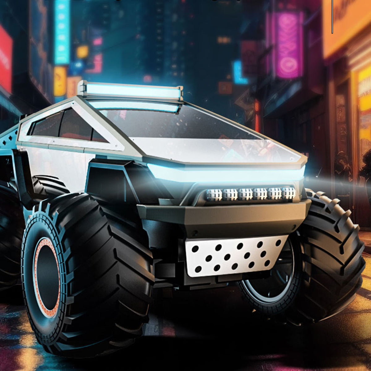 1/14 RC 4*2 Geländewagen Q202 2,4 GHz Elektrische Fernbedienung Pickup Truck Legierung Shell LED Lichter Sound Batterie Bereit zu Gehen