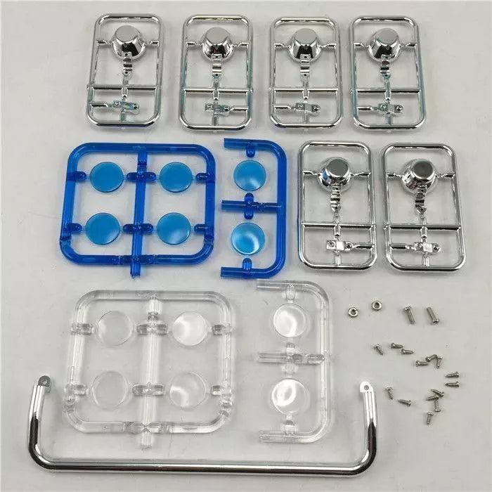6 quadratische, runde Dachleuchten mit Kunststoffsockel ohne LED, Ersatzteil für 1/14 ferngesteuertes Tamiya-Sattelzug-LKW-Auto, DIY-Modell