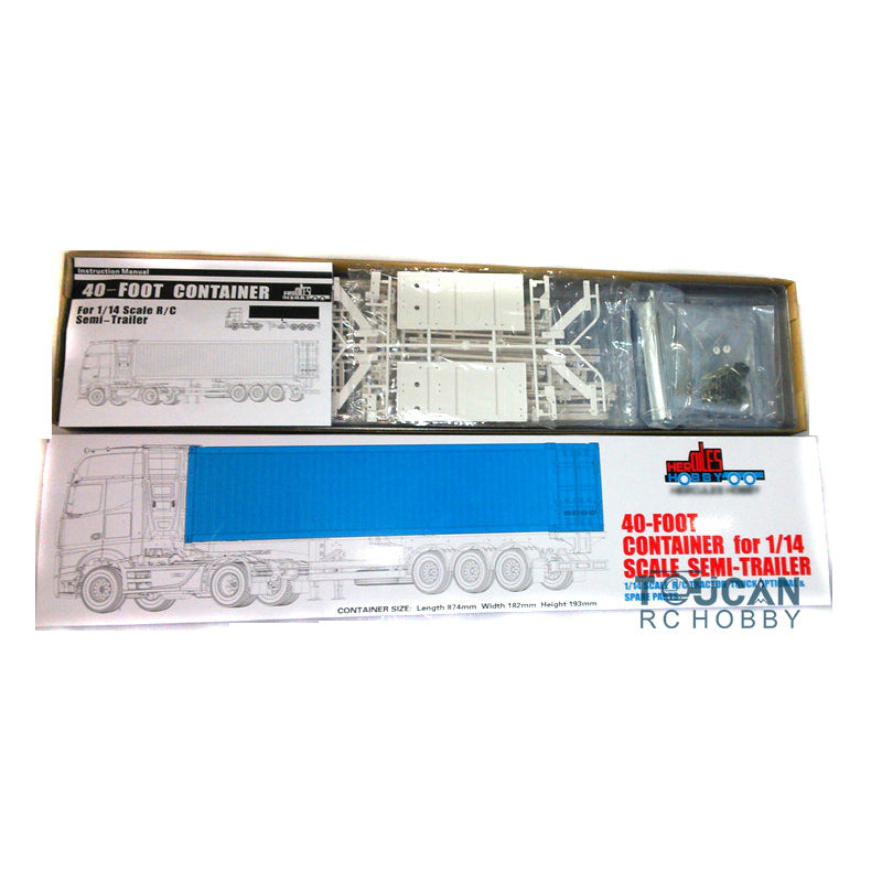 Toucanhobby 20 &amp; 40 Fuß Kunststoff-Containerbox, unlackierter Metallrahmen für Tamiyaya 1/14 RC-Anhänger, ferngesteuerter LKW