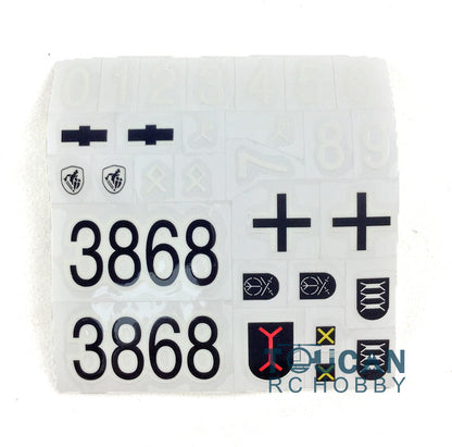 Rear Rack Turret machine Gun Shield Plastic Accessories Pack Chassis Spare Part Decal For HL 1/16 3868 RC Tank Vehicle Model