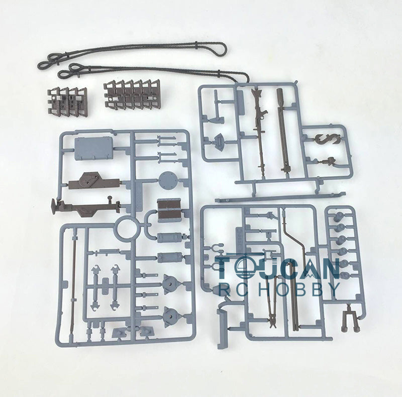 Rear Rack Turret machine Gun Shield Plastic Accessories Pack Chassis Spare Part Decal For HL 1/16 3868 RC Tank Vehicle Model