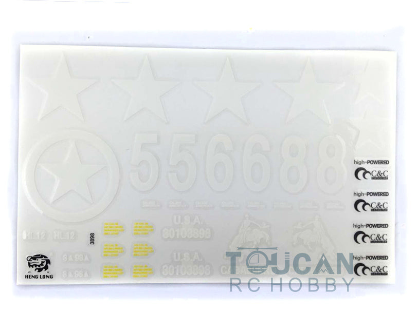 IN Stock Plastic Tracks Sprockets Road Wheels Idlers Accessories Pack Chassis Front Panel Decal For HL 1/16 RC 3898 Tank Model Parts