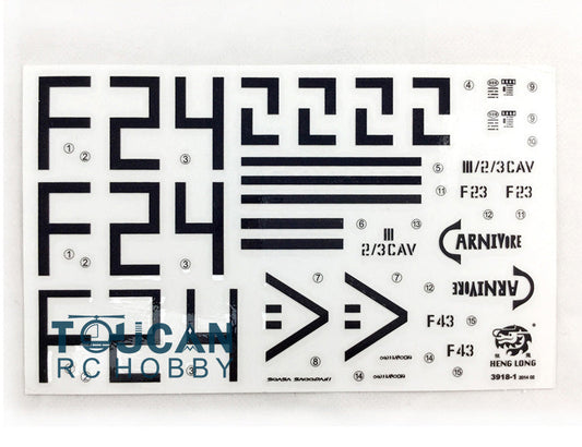 Henglong 1/16 Scale USA M1A2 Abrams RC Tank 3918 Decoration Decal Paste Sticker