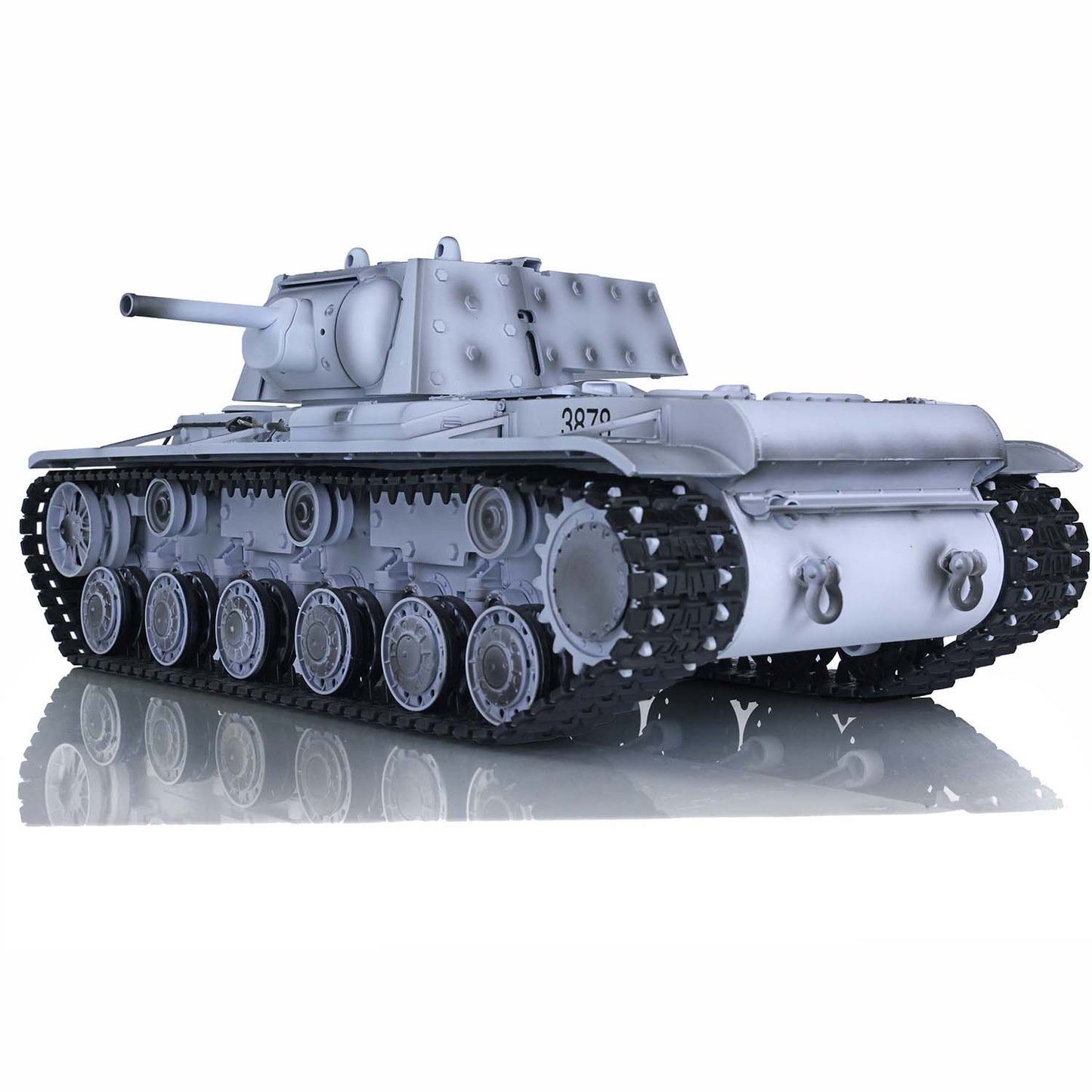 IN Stock Henglong 1/16 7.0 Upgraded 2.4G Soviet KV-1 3878 RTR RC Tank BB IR Smoke 340 Degree Turret Light Sound Metal Drive Idler Wheels Tracks Gearbox
