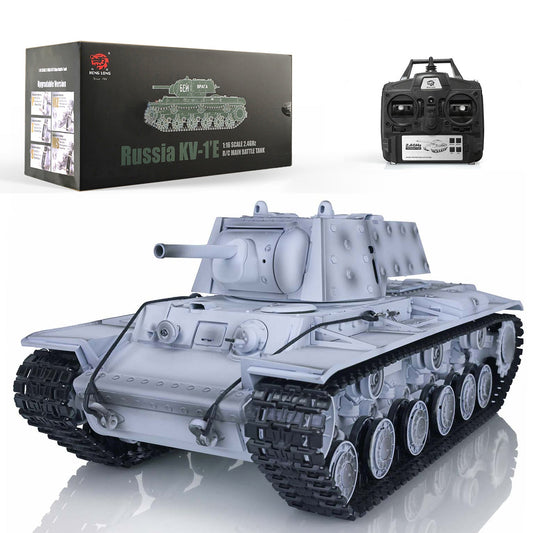 IN Stock Henglong 1/16 7.0 Upgraded 2.4G Soviet KV-1 3878 RTR RC Tank BB IR Smoke 340 Degree Turret Light Sound Metal Drive Idler Wheels Tracks Gearbox