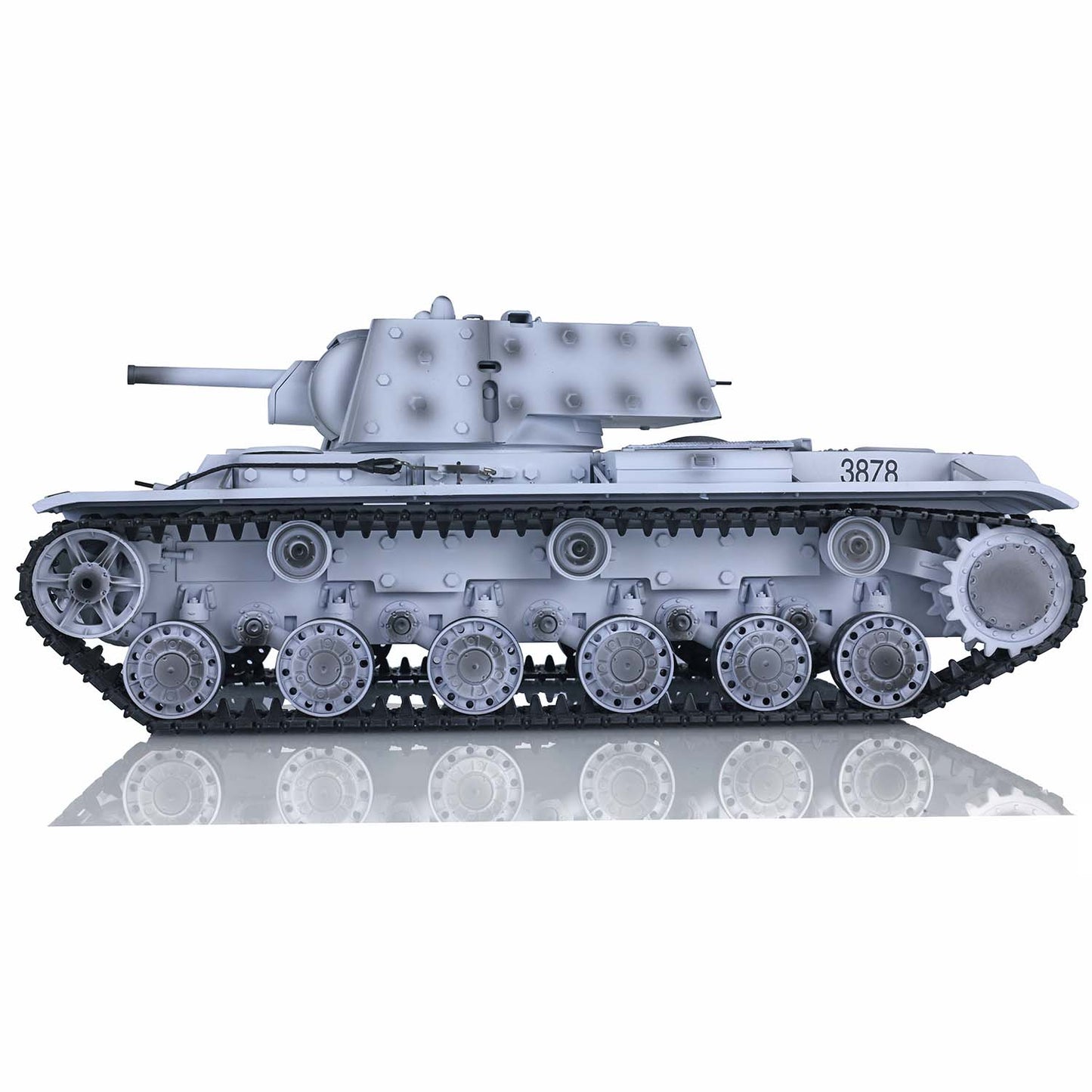 IN Stock Henglong 1/16 7.0 Upgraded 2.4G Soviet KV-1 3878 RTR RC Tank BB IR Smoke 340 Degree Turret Light Sound Metal Drive Idler Wheels Tracks Gearbox