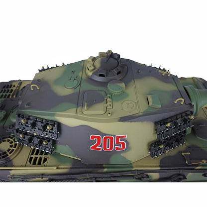 Henglong 1/16 7.0 Customized 3888A King Tiger RTR RC Tank Barrel Recoil 360 Degree Turret BB IR Smoke Sound Lights Metal Tracks Wheels