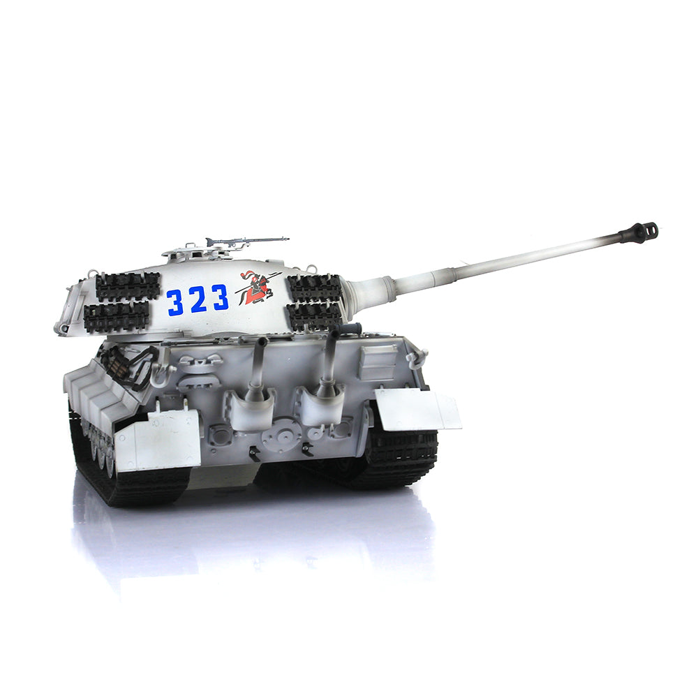 Henglong 1/16 7.0 Customized 3888A King Tiger RTR RC Tank Barrel Recoil 360 Degree Turret BB IR Smoke Sound Lights Metal Tracks Wheels