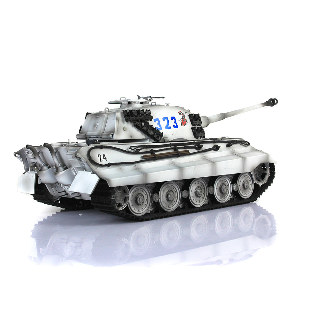 Henglong 1/16 7.0 Customized 3888A King Tiger RTR RC Tank Barrel Recoil 360 Degree Turret BB IR Smoke Sound Lights Metal Tracks Wheels