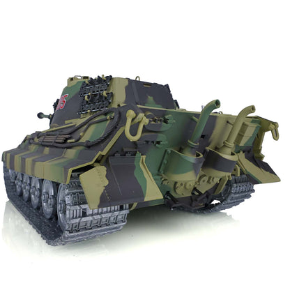 Henglong 1/16 7.0 Customized 3888A King Tiger RTR RC Tank Barrel Recoil 360 Degree Turret BB IR Smoke Sound Lights Metal Tracks Wheels