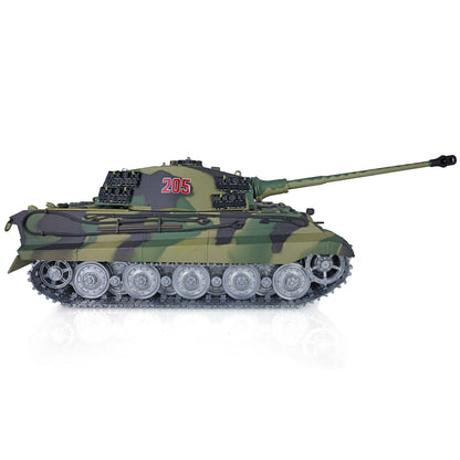Henglong 1/16 7.0 Customized 3888A King Tiger RTR RC Tank Barrel Recoil 360 Degree Turret BB IR Smoke Sound Lights Metal Tracks Wheels