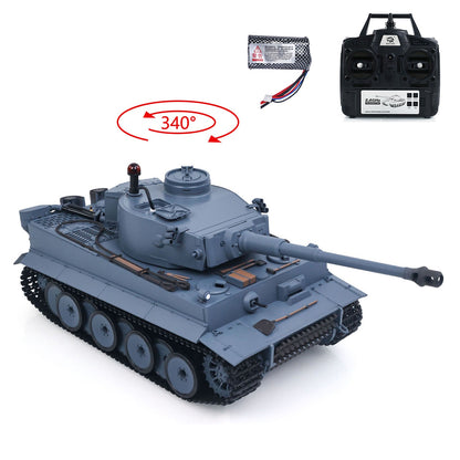 Henglong 1/16 TK7.0 Plastic 3818 German Tiger I RTR RC Tank with Infrared Combat Smoke BB Unit Sounds Lights Metal Road Wheel Suspension
