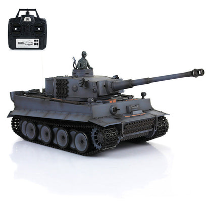 Henglong 1/16 TK7.0 Plastic 3818 German Tiger I RTR RC Tank with Infrared Combat Smoke BB Unit Sounds Lights Metal Road Wheel Suspension