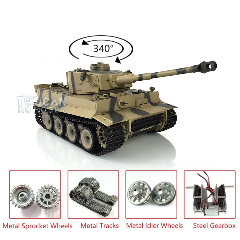 Henglong 1/16 TK7.0 Promotion German Tiger I RTR RC Tank 3818 Infrared Combat BB Smoke Sounds Lights Metal Gearbox Tracks Sprockets Idlers Wheels