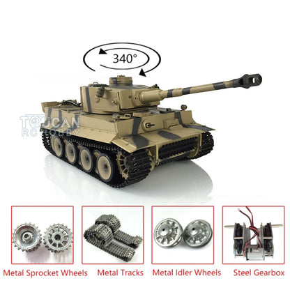 Henglong 1/16 TK7.0 Promotion German Tiger I RTR RC Tank 3818 Infrared Combat BB Smoke Sounds Lights Metal Gearbox Tracks Sprockets Idlers Wheels
