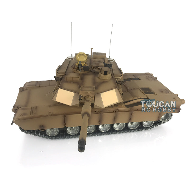 Henglong 1/16 TK7.0 USA Abrams M1A2 RTR RC Tank 3918 with 360 Degrees Turret Barrel Recoil BB IR Metal Double Rubber Pads Tracks Sprockets Idlers Road Wheels