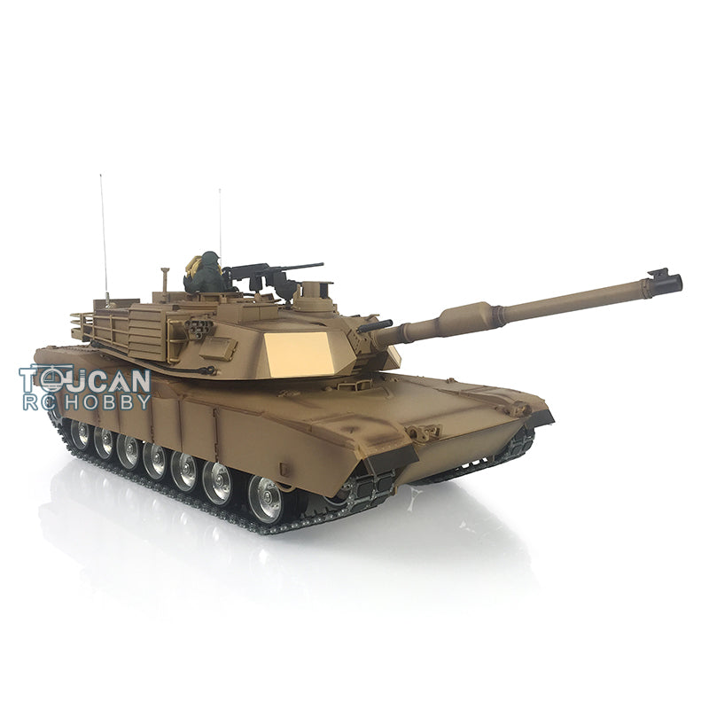 Henglong 1/16 TK7.0 USA Abrams M1A2 RTR RC Tank 3918 with 360 Degrees Turret Barrel Recoil BB IR Metal Double Rubber Pads Tracks Sprockets Idlers Road Wheels