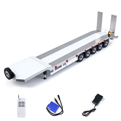 TOUCAN RC HOBBY 1:14 5-axle Metal Trailer Electric Tailgate Legs for RC Tractor Car Trucks Model