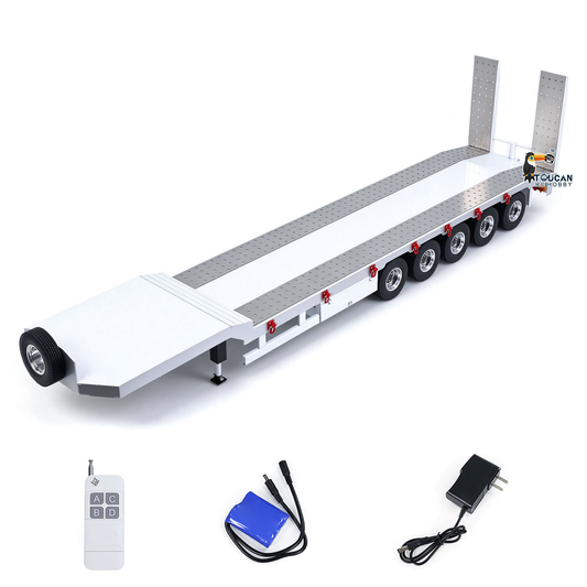 5-achsige Anhänger aus Metall, elektrisches Heckbrett-Stützbein für 1/14 RC-Traktor, ferngesteuertes LKW-Auto, Hobbymodelle, DIY, lackiert, montiert