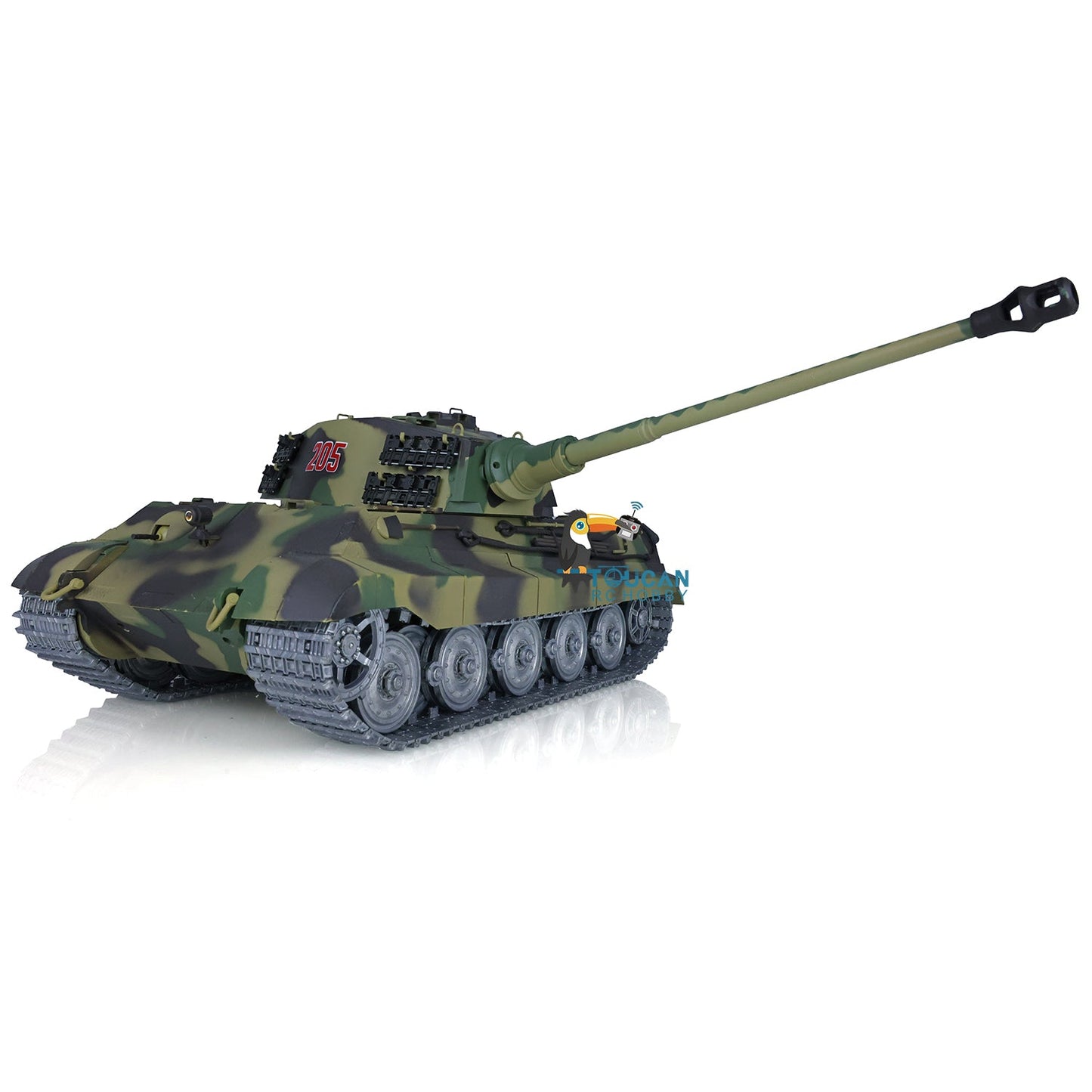 Henglong 1/16 7.0 Customized 3888A King Tiger RTR RC Tank Barrel Recoil FPV 360 Degree Turret IR BB Smoke Metal Road Drive Idler Wheels Tracks Gearbox