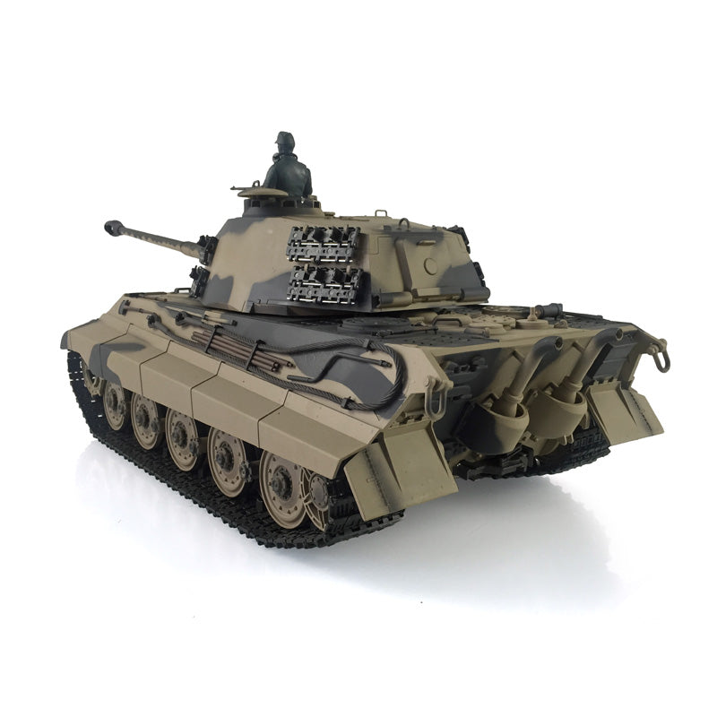 Henglong 1/16 7.0 Customized 3888A King Tiger RTR RC Tank Barrel Recoil FPV 360 Degree Turret IR BB Smoke Metal Road Drive Idler Wheels Tracks Gearbox